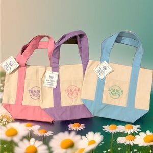 NWT Trader Joe’s mini tote bag set of 3